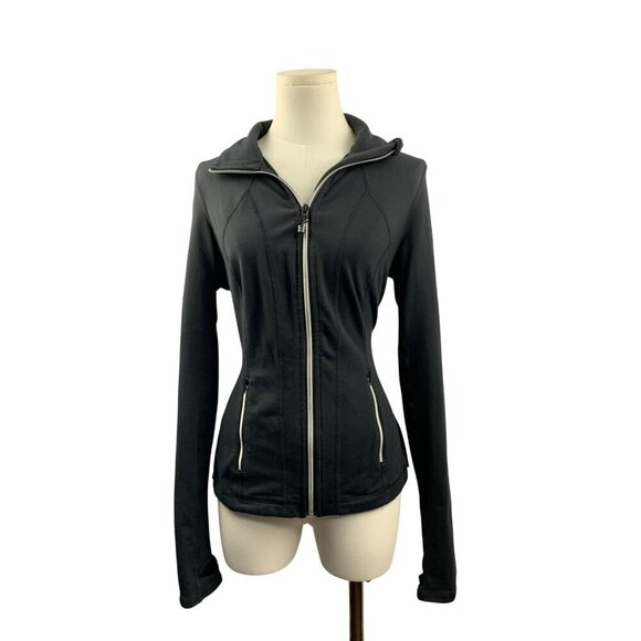 Lululemon Womens Ruffle Back Zip-Up Jacket Size S Black - Picture 1 of 6